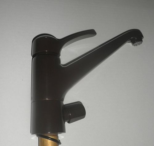 Niederdruck Armatur Küche Spüle Spültisch Einhandmischer mit Geräteanschluss mocca braun